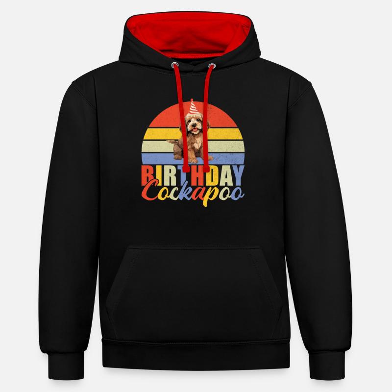 Cockapoo Gifts - Contrast hoodie - black/red