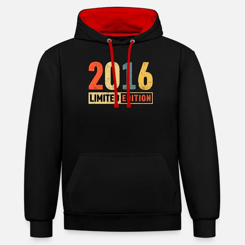 Edition Limitée 2016 - Sweat à capuche contrasté - noir/rouge