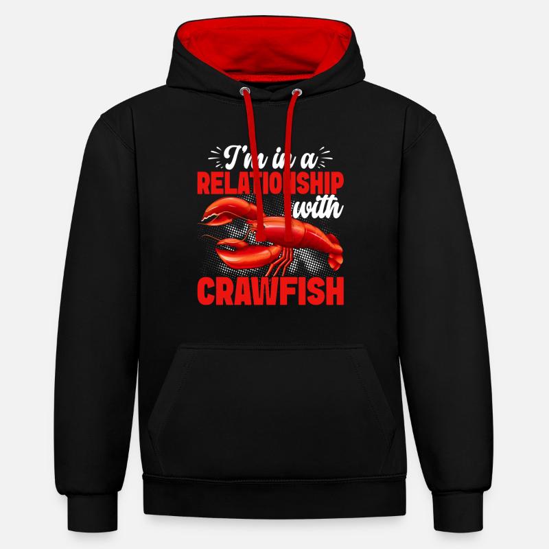 Cadeaux d’écrevisses - Sweat à capuche contrasté - noir/rouge