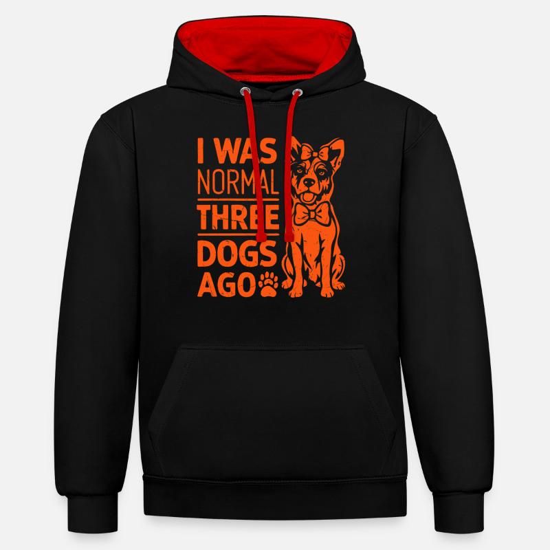 Cadeaux de grand-mère pour chien - Sweat à capuche contrasté - noir/rouge