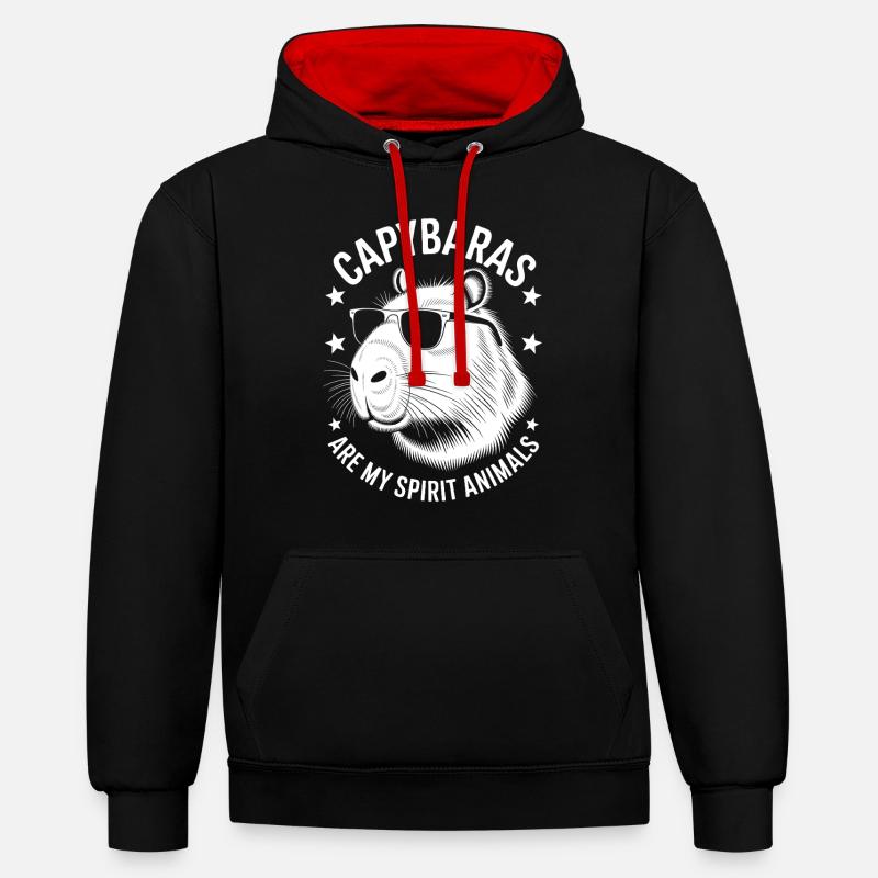 Capybara Spruch Lustiges Capybara Geschenk - Kontrast-Hoodie - undefined