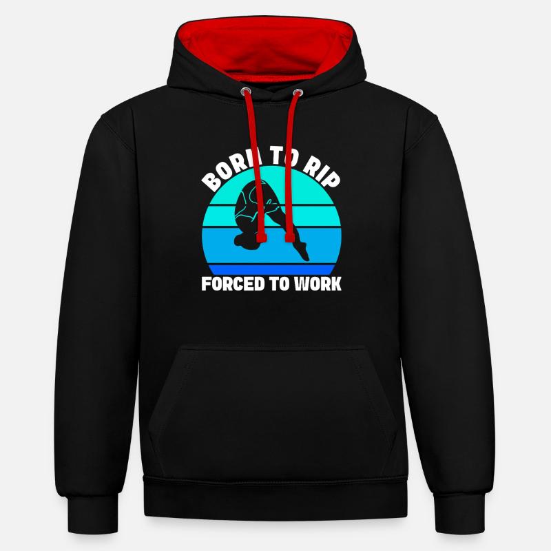 Plongeoir - Sweat à capuche contrasté - noir/rouge