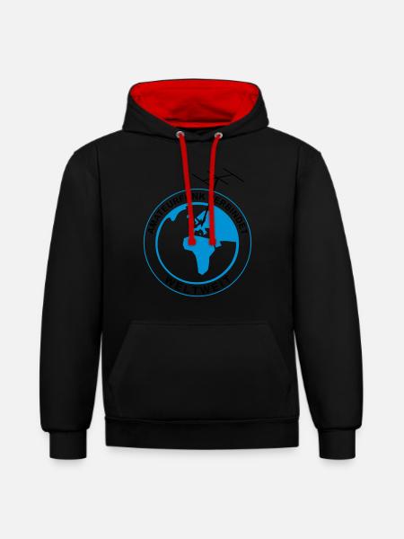 amateurfunk-verbindet - Kontrast-Hoodie - Schwarz/Rot