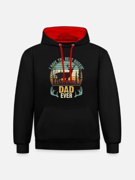 Hunting Dad and Baby Matching - Contrast hoodie - black/red