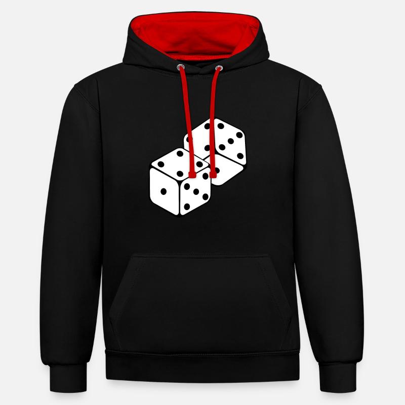 cube - Sweat à capuche contrasté - noir/rouge