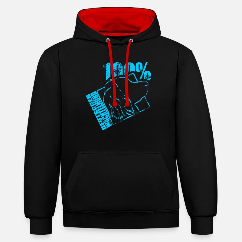 Cavalier King Charles Spaniel 100 - Sweat à capuche contrasté - noir/rouge