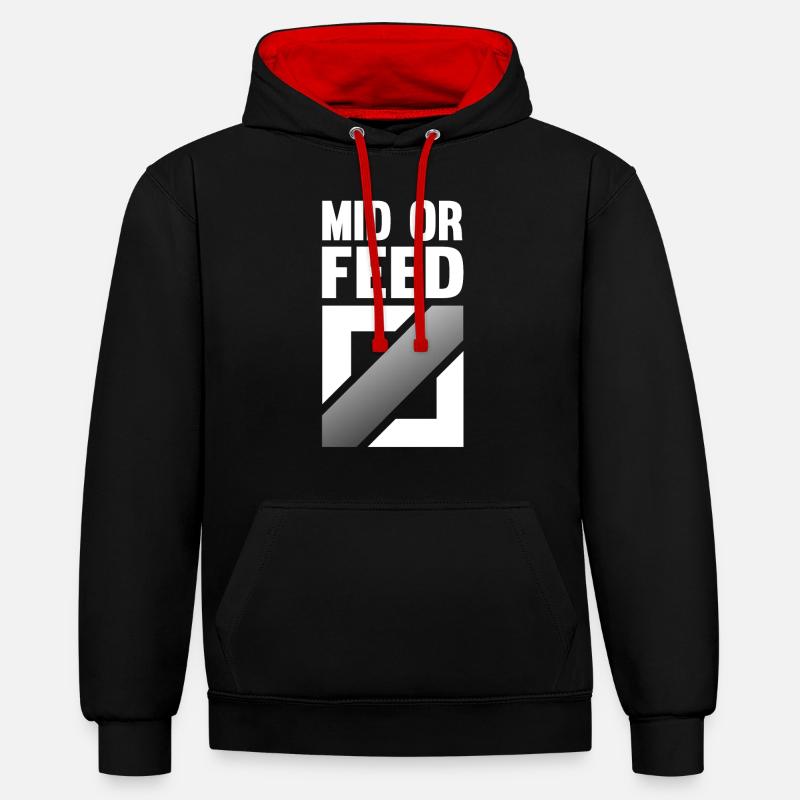 Mid or Feed - Sweat à capuche contrasté - noir/rouge