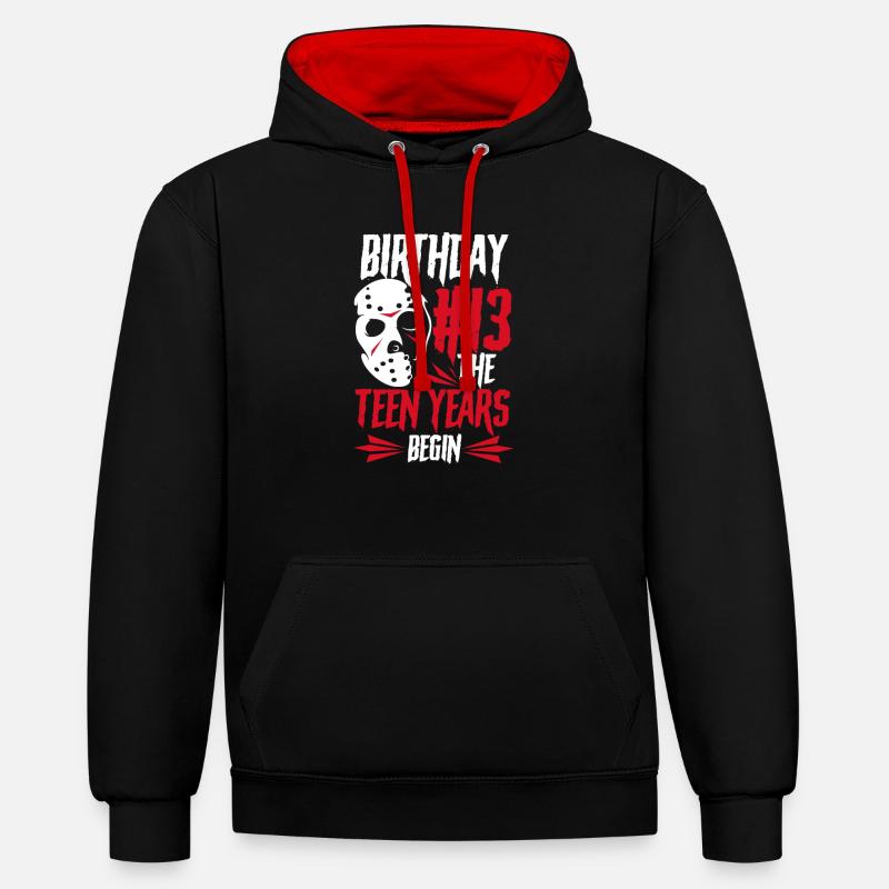 Halloween chez les adolescentes - Sweat à capuche contrasté - noir/rouge
