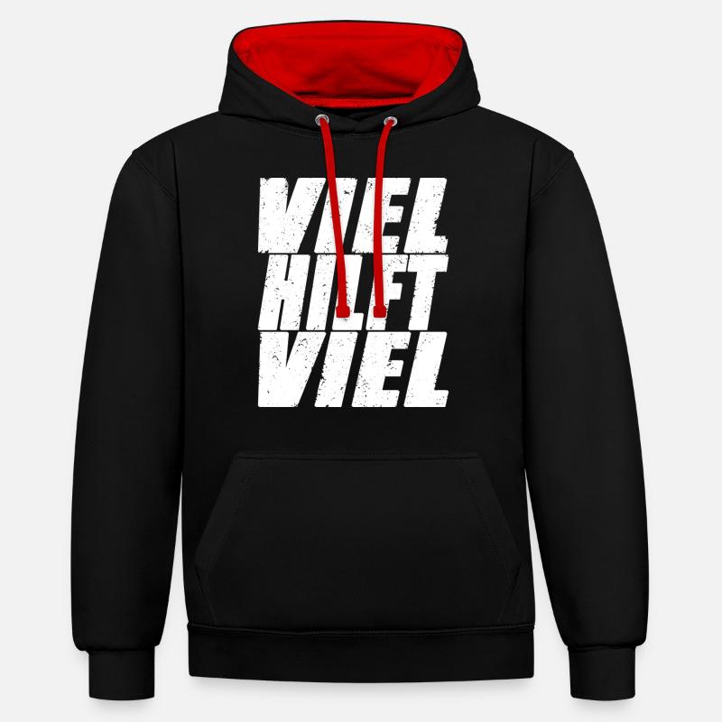 Beaucoup d’aide - Sweat à capuche contrasté - noir/rouge