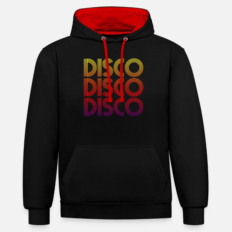 Disko - Sweat à capuche contrasté - noir/rouge