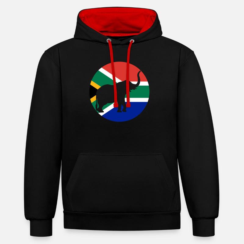 Afrique du Sud - Sweat à capuche contrasté - noir/rouge