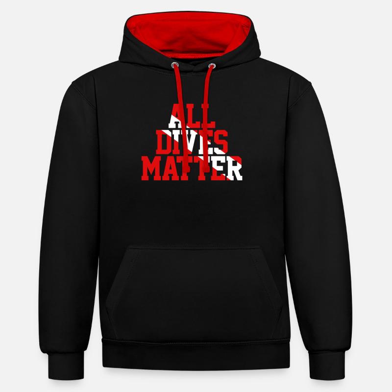 Plongée plongée plongée - Sweat à capuche contrasté - noir/rouge