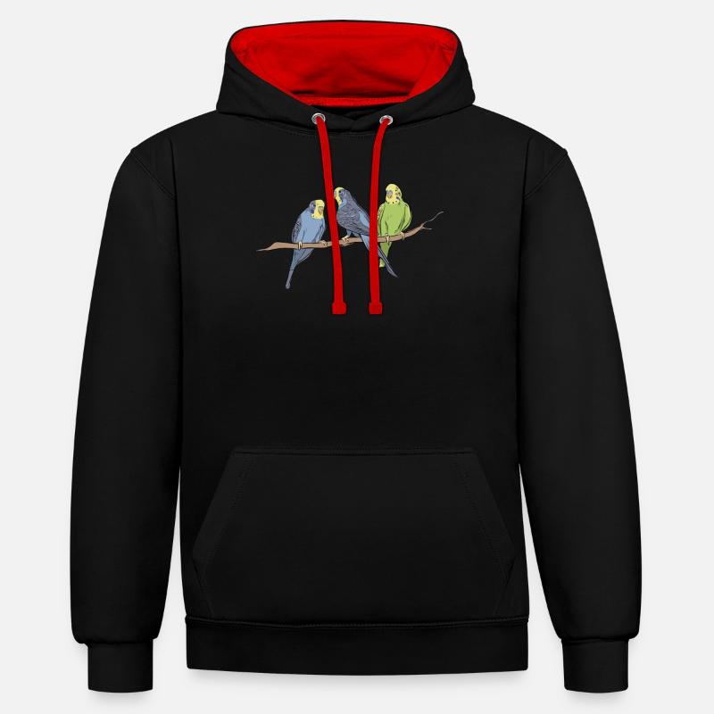 Perruche perruche perruche - Sweat à capuche contrasté - noir/rouge