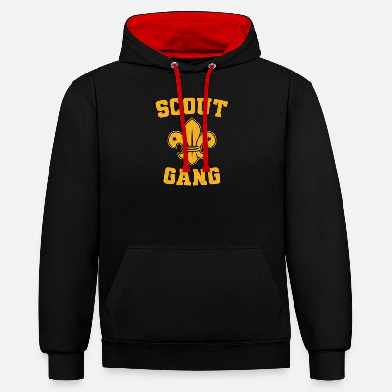 Membre partisan de reconnaissance - Sweat à capuche contrasté - noir/rouge