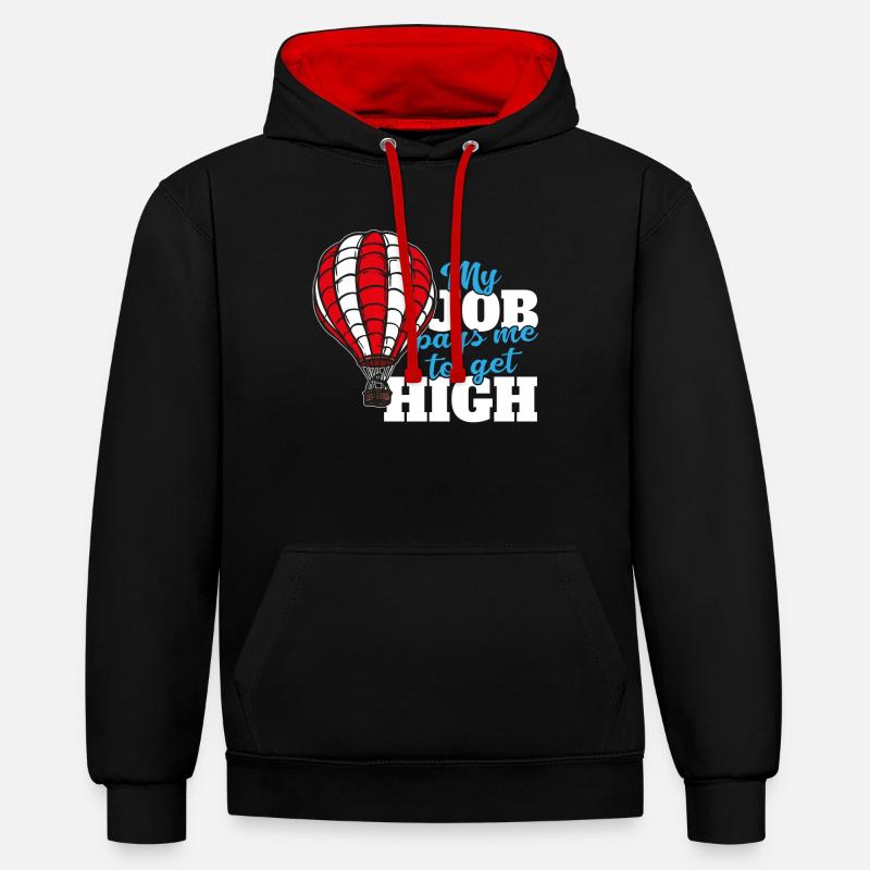 Montgolfière Montgolfière Pilote Fun - Sweat à capuche contrasté - noir/rouge