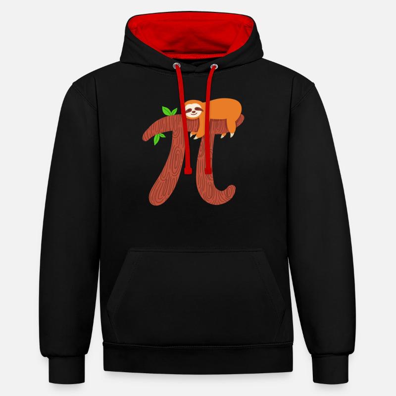 Sloth PI Math 3.14 - Sweat à capuche contrasté - noir/rouge