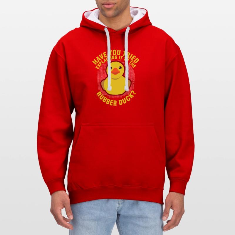 Funny Programming Rubber Duck for Debug Debugger Contrast hoodie