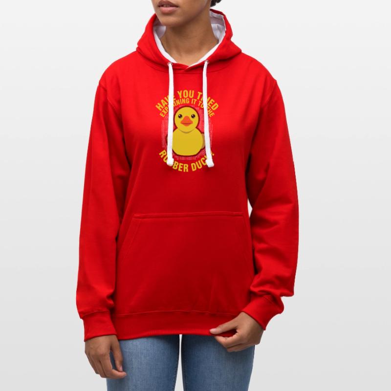 Funny Programming Rubber Duck for Debug Debugger Contrast hoodie