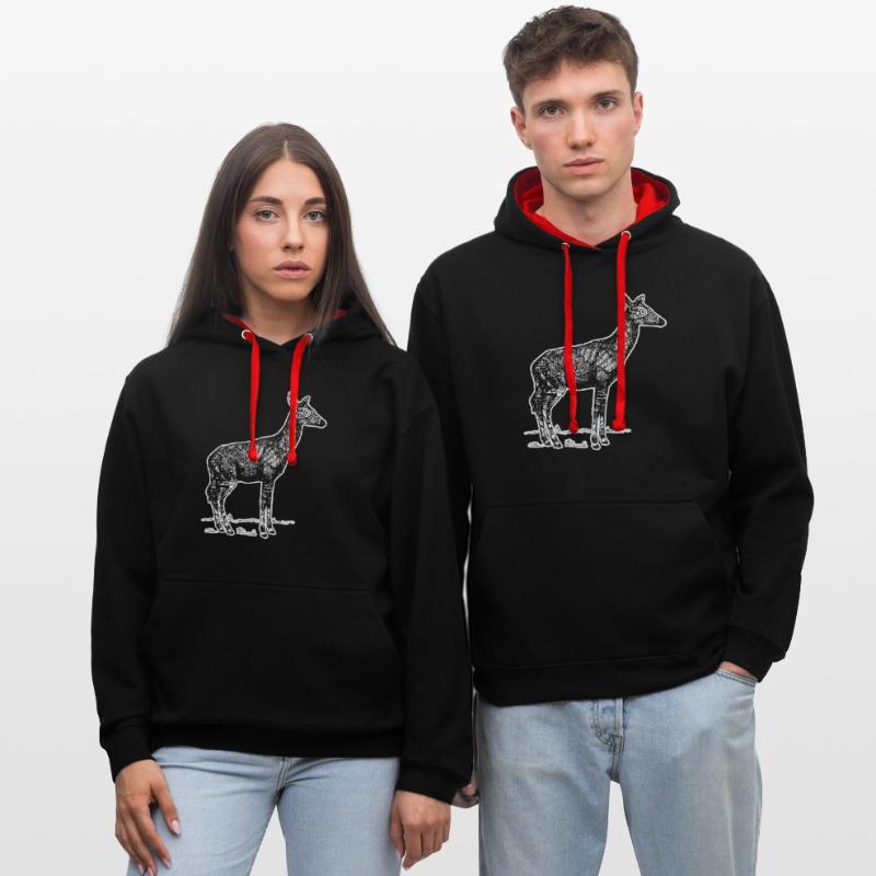 Okapi Okapi Floral Pattern Contrast hoodie
