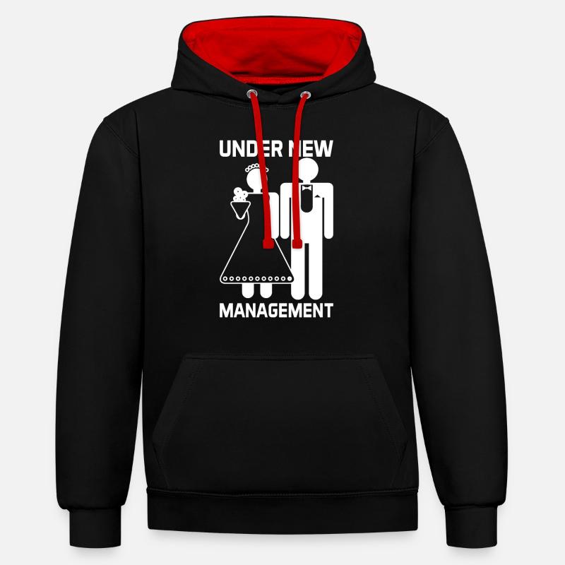 EVJF - Sweat à capuche contrasté - noir/rouge