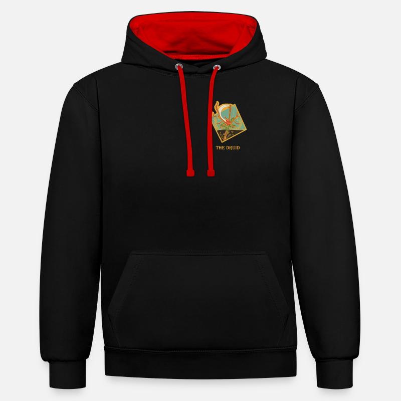 Le druide - Sweat à capuche contrasté - noir/rouge