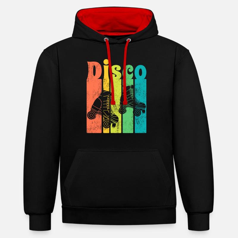 Disco - Sweat à capuche contrasté - noir/rouge