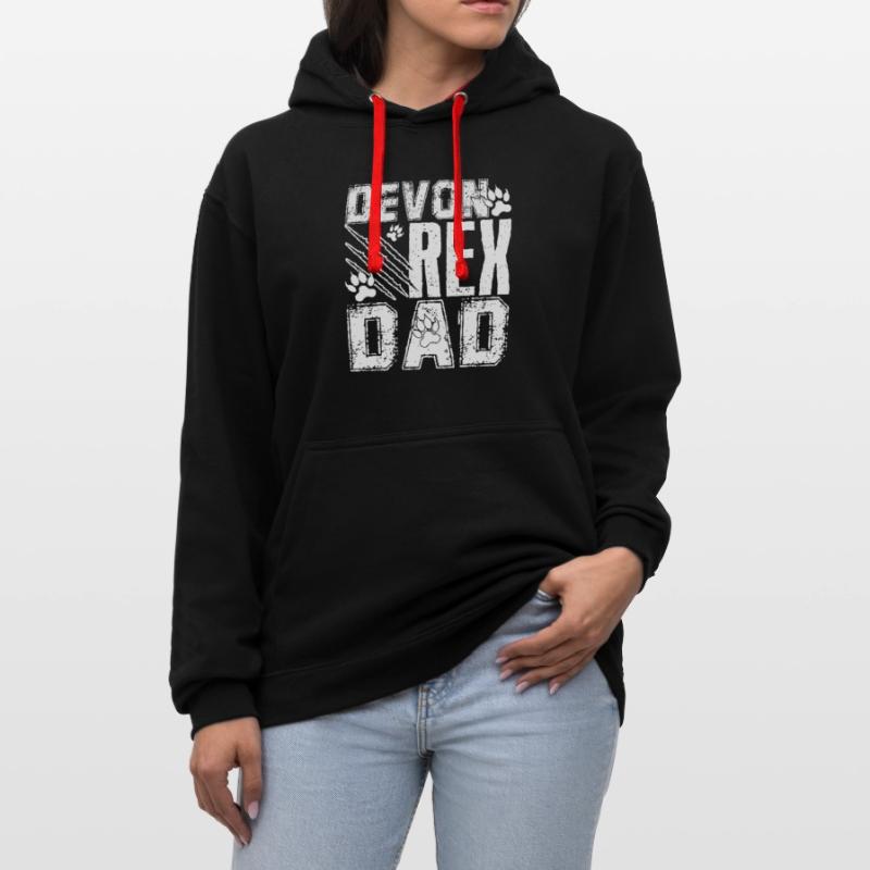 Devon Rex Cat Devon Rex Dad Contrast hoodie