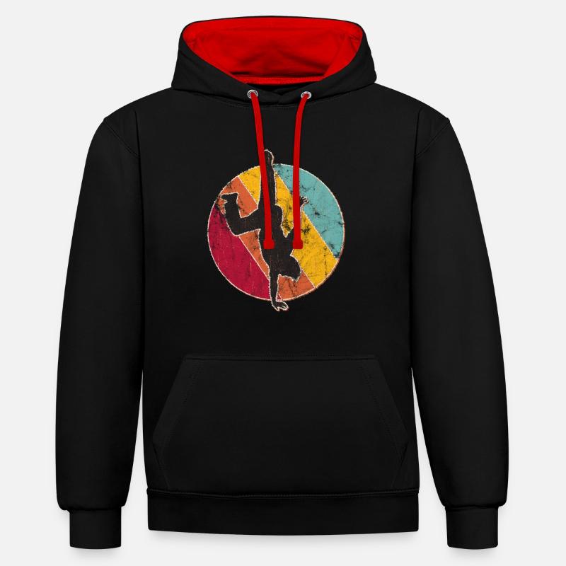Cadeau de breakdance b-boy - Sweat à capuche contrasté - noir/rouge