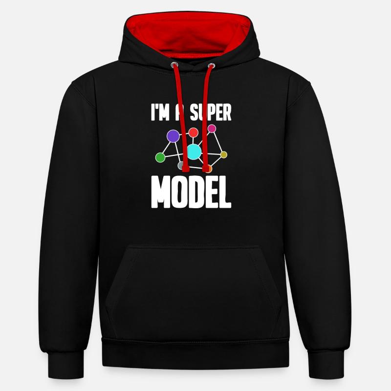 Data Science Analyst Data Scientist - Contrast hoodie - black/red