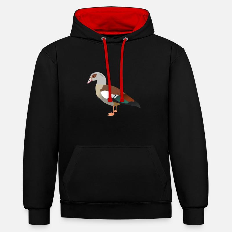 oie égyptienne - Sweat à capuche contrasté - noir/rouge
