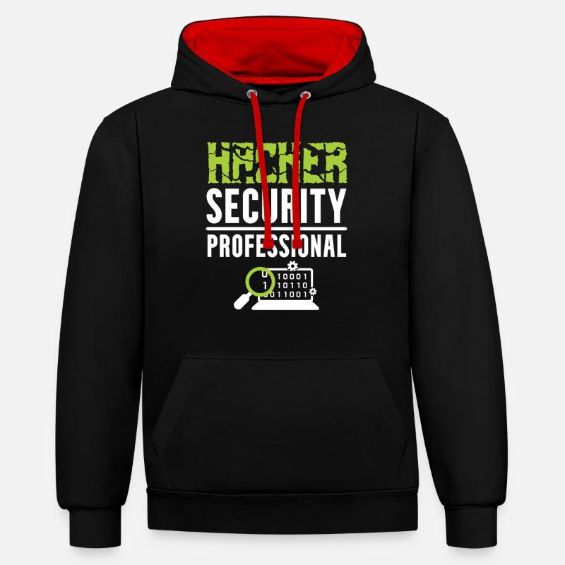 Hacker Security Professional - Sweat à capuche contrasté - noir/rouge