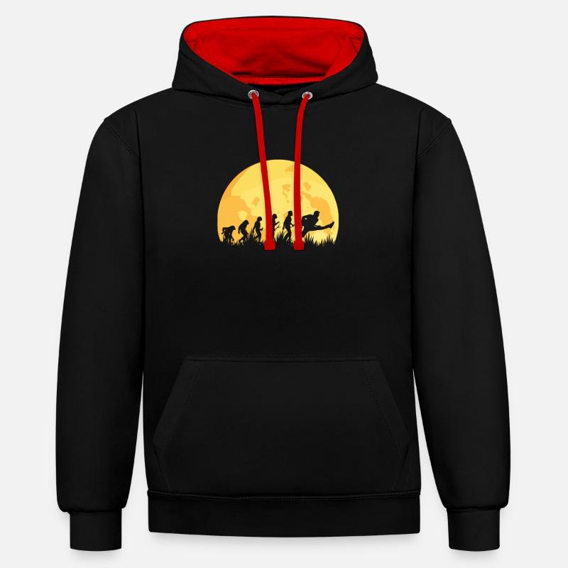 Evolution guitare guitariste guitariste - Sweat à capuche contrasté - noir/rouge