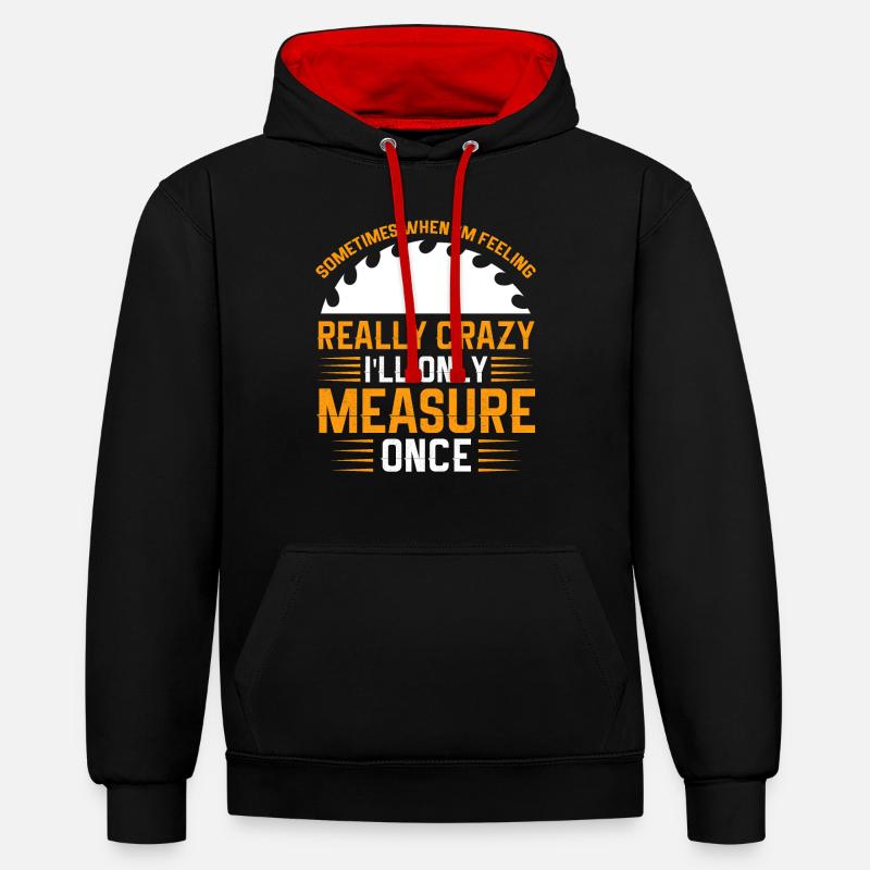 Menuisier menuisier - Sweat à capuche contrasté - noir/rouge