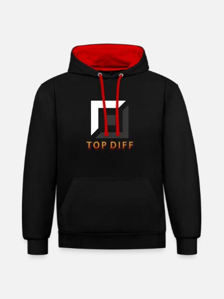top diff Tilter tilted gaming - Kontrast-Hoodie - Schwarz/Rot