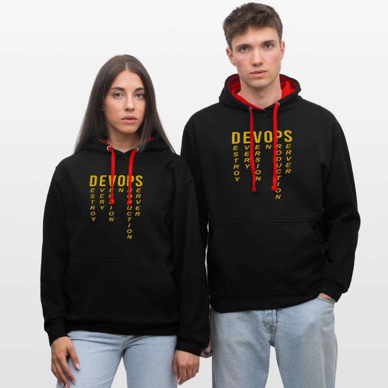 Devops Definition Technischer Computer Kontrast-Hoodie
