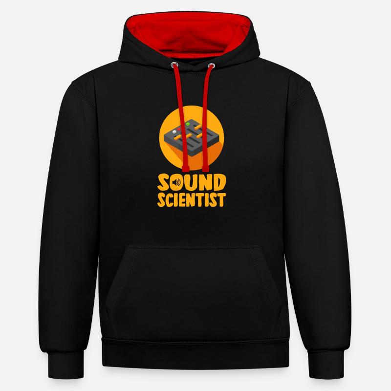 Ingénieur du son Tontechniker - Sweat à capuche contrasté - noir/rouge