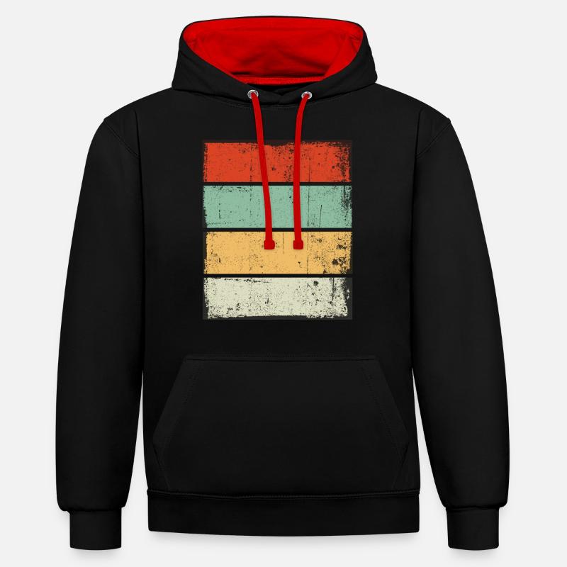 Rétro Arrière-plan Sunset Grunge - Sweat à capuche contrasté - noir/rouge