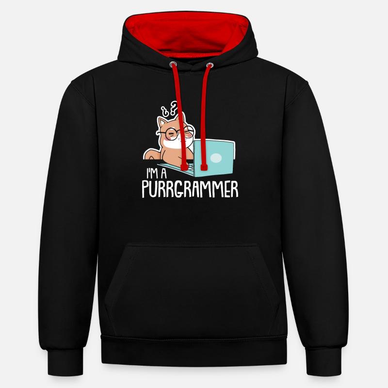 Programmierer Coder Software Entwickler - Kontrast-Hoodie - Schwarz/Rot