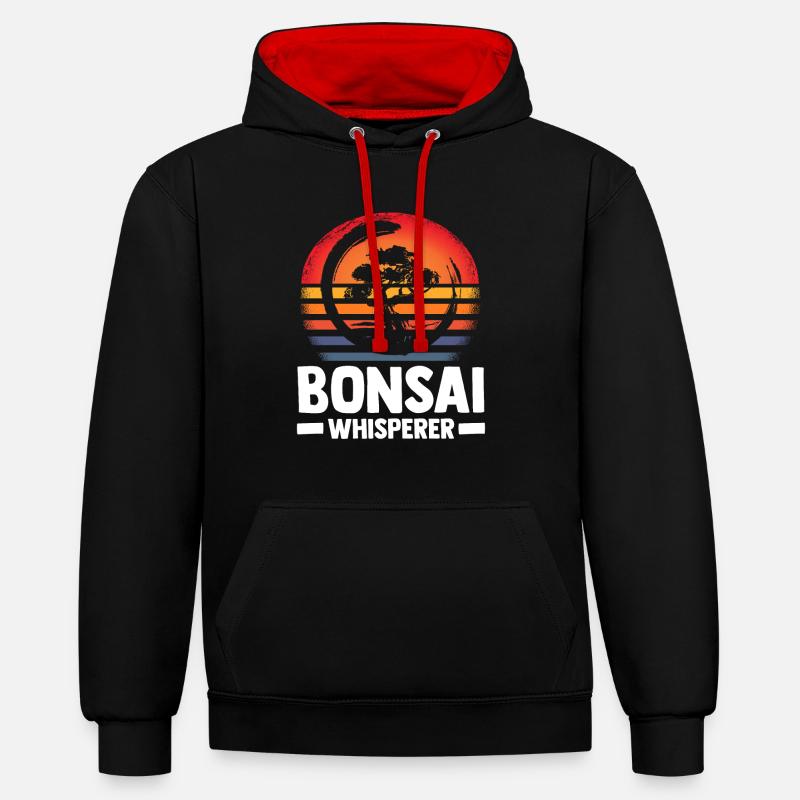 Bonsaï - Sweat à capuche contrasté - noir/rouge
