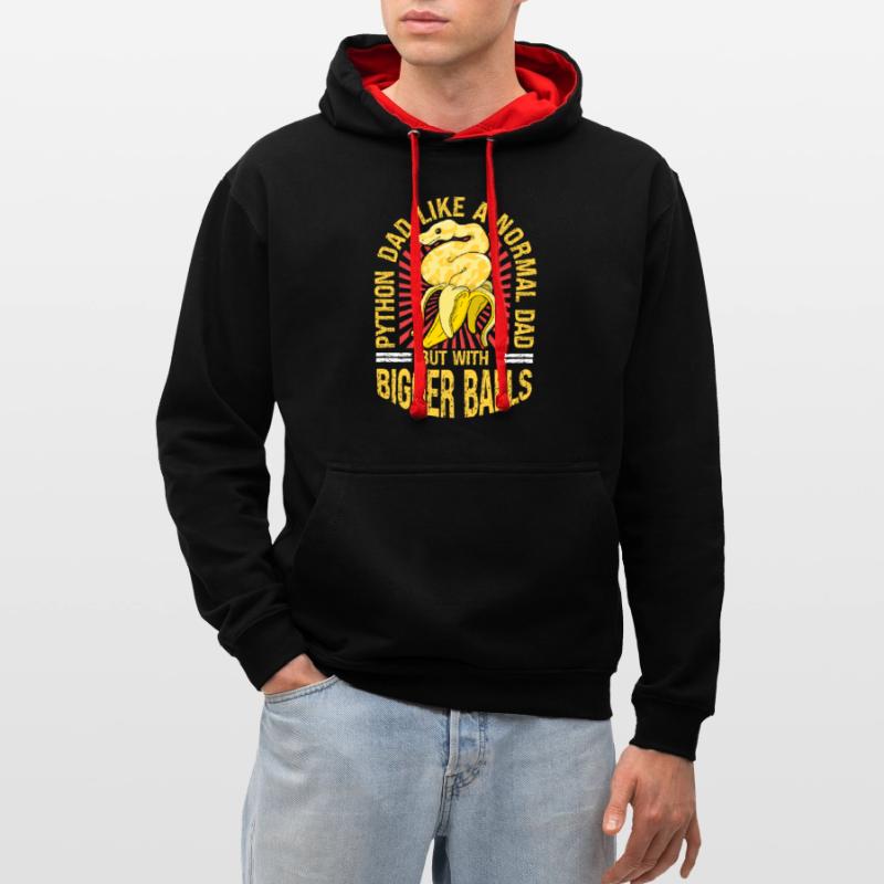 Banana Ball Python Dad Like A Regular Dad But Kontrast-Hoodie