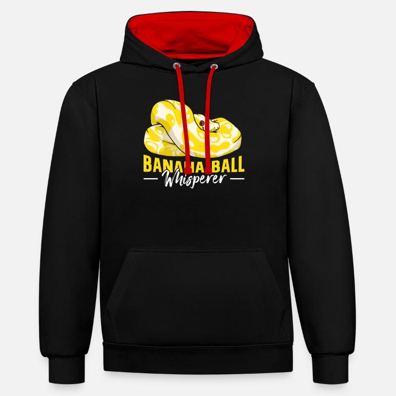 Banane boule Python Chuchoteur - Sweat à capuche contrasté - noir/rouge