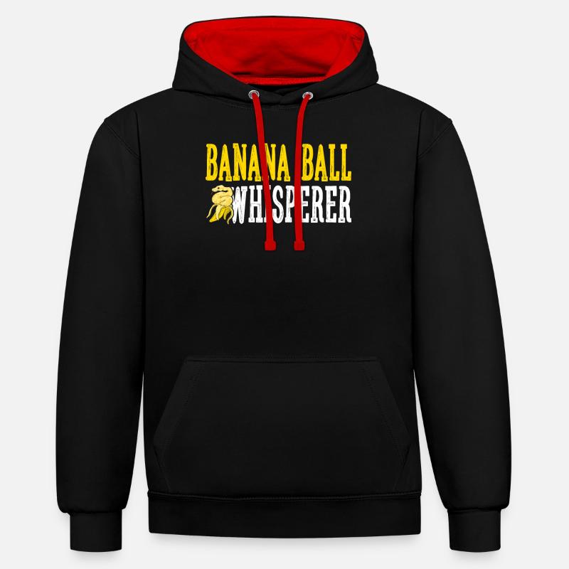 Banana Ball Python Flüsterer - Kontrast-Hoodie - Schwarz/Rot