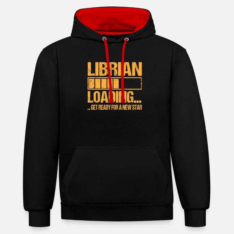 Librarian loading Librarian Training - Contrast hoodie - black/red