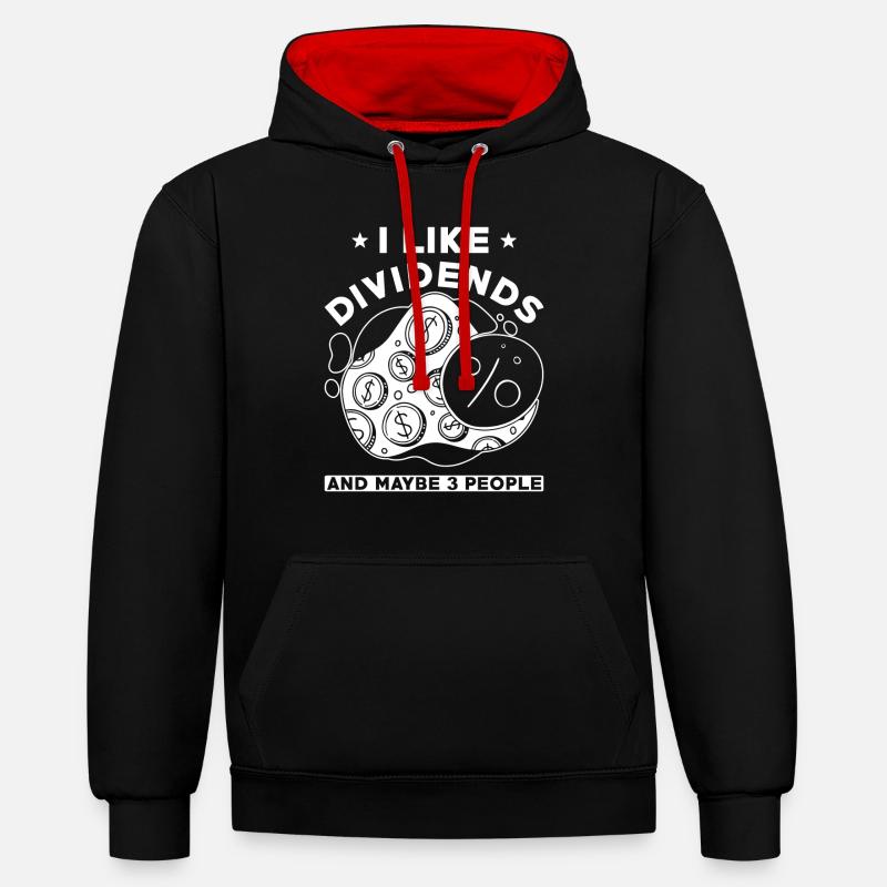 Actions d’actionnaires à dividendes - Sweat à capuche contrasté - noir/rouge