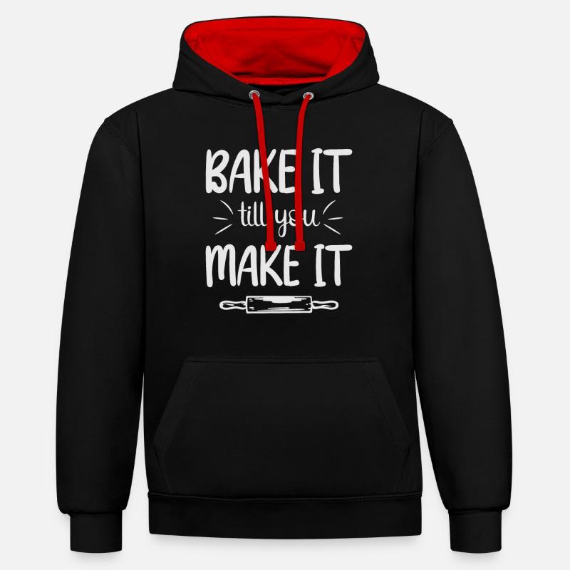 Cuisson gâteau Boulanger Confiseur - Sweat à capuche contrasté - noir/rouge