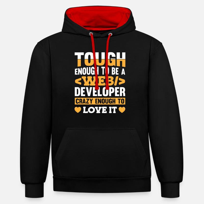 Web Entwickler Webdeveloper Web-Entwickler - Kontrast-Hoodie - Schwarz/Rot