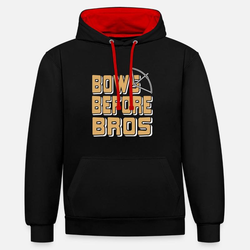 Archer - Bows before Bros - Sweat à capuche contrasté - noir/rouge