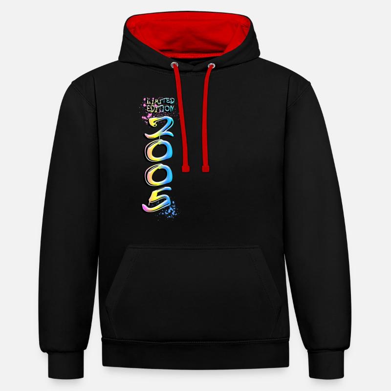 Édition limitée 2005 Graffiti - Sweat à capuche contrasté - noir/rouge