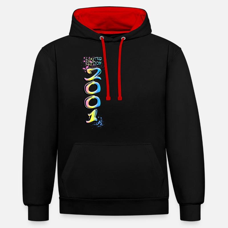 Édition limitée 2001 Graffiti - Sweat à capuche contrasté - noir/rouge