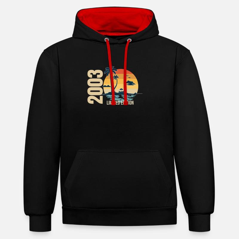 Anniversaire édition limitée 2003 - Sweat à capuche contrasté - noir/rouge